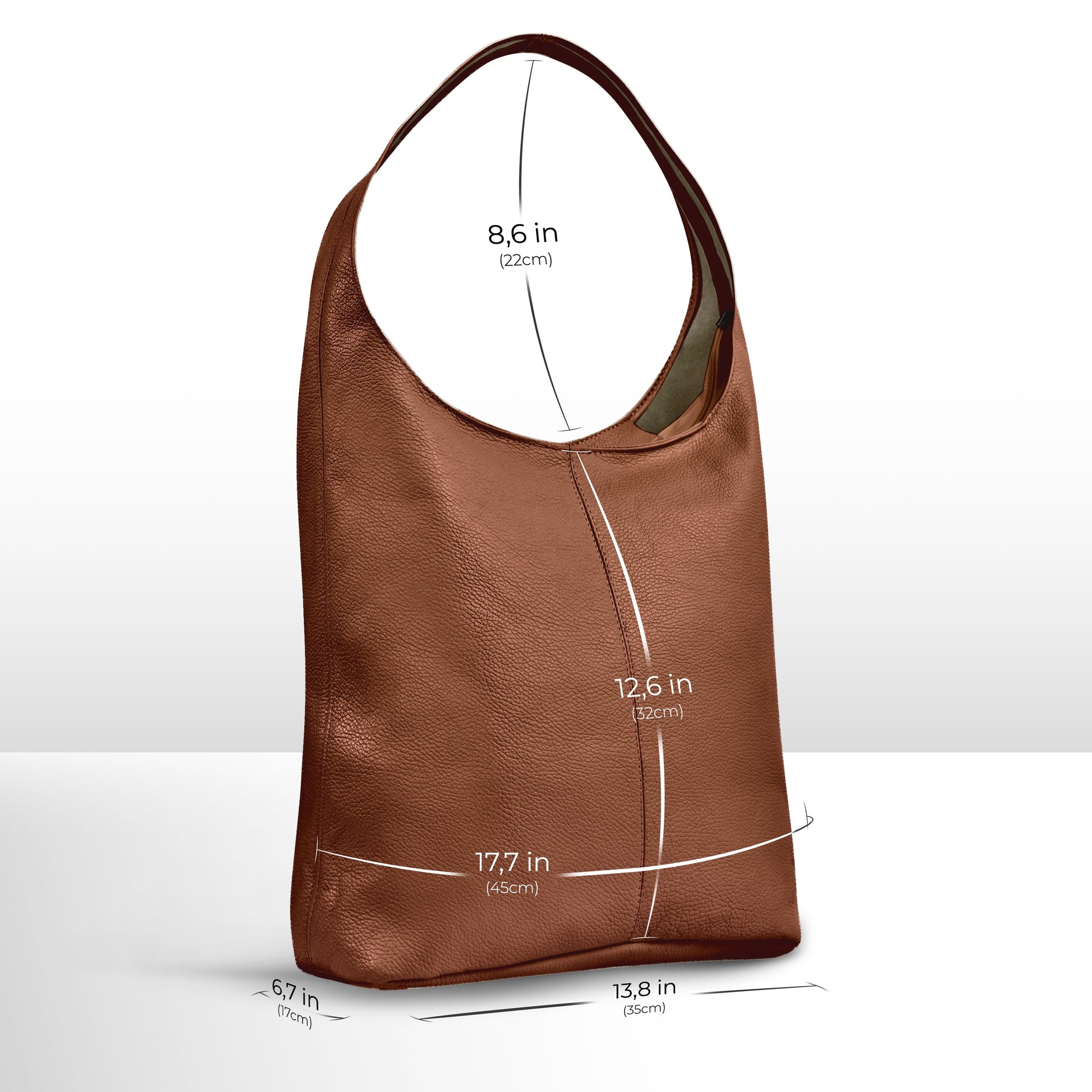 Italian Genuine Calf Leather Hobo Bag 011943 TAKEASY