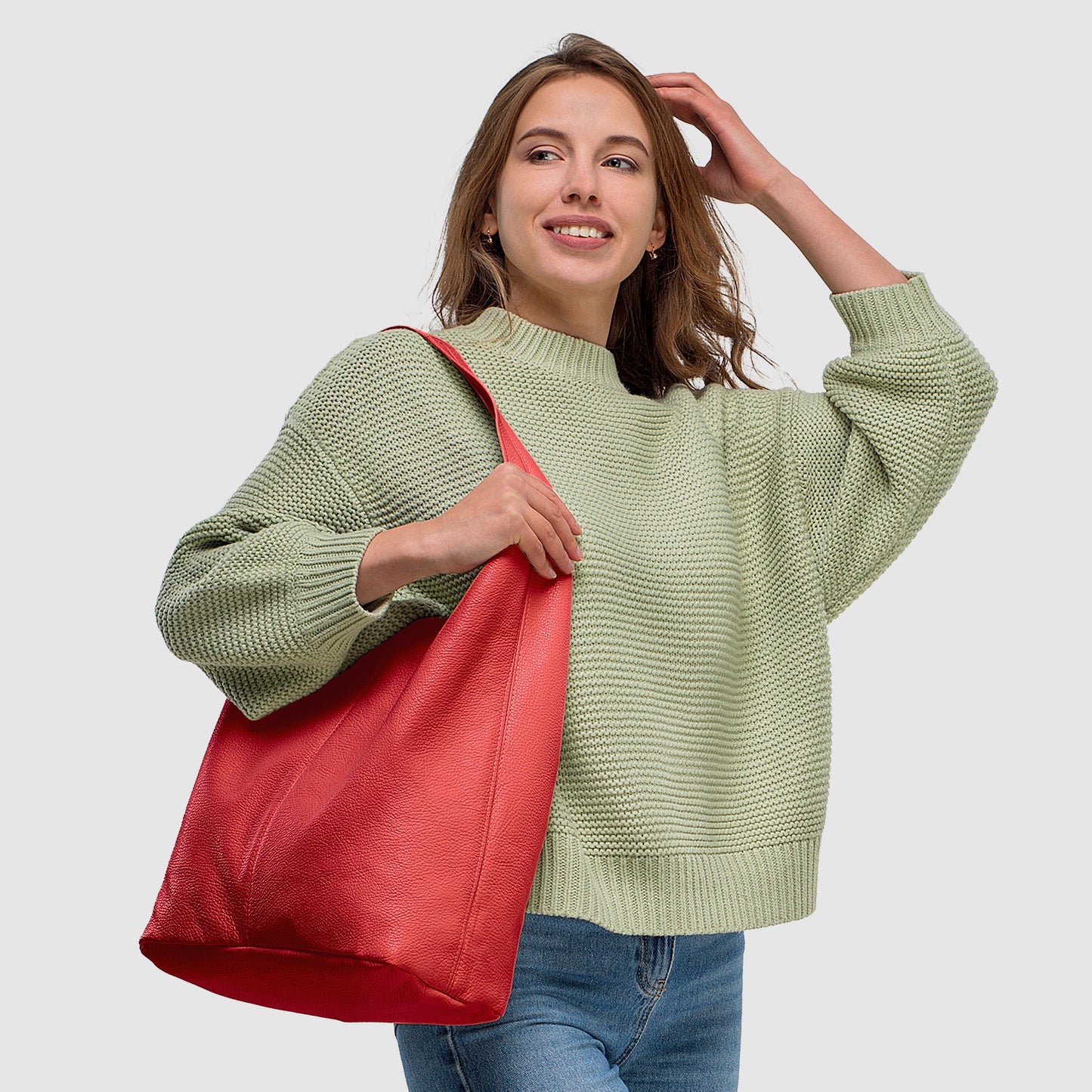 Italian Genuine Calf Leather Hobo Bag 011943 TAKEASY