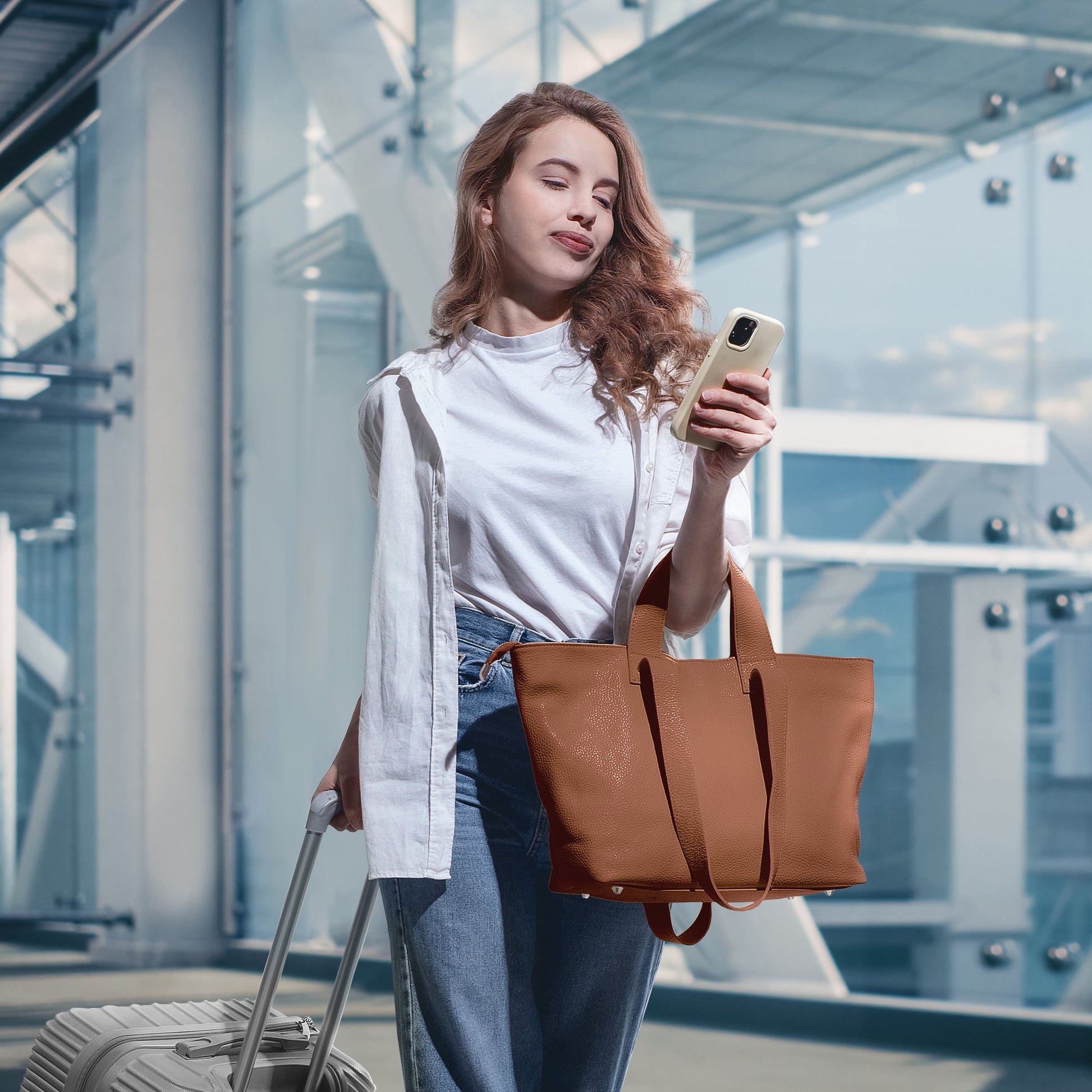 Italian Genuine Calf Leather Tote Bag 122500 TAKEASY