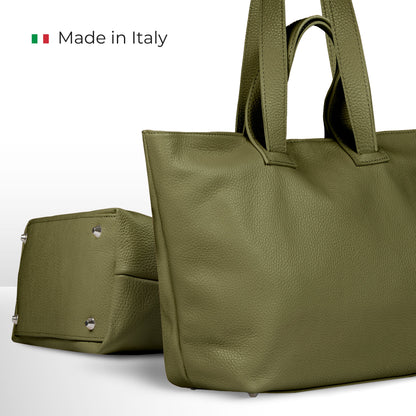 Italian Genuine Calf Leather Tote Bag 122500 TAKEASY