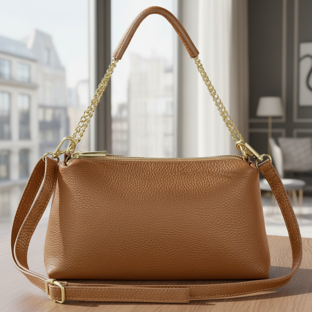 Italian Genuine Calf Leather Crossbody Bag 171522 TAKEASY