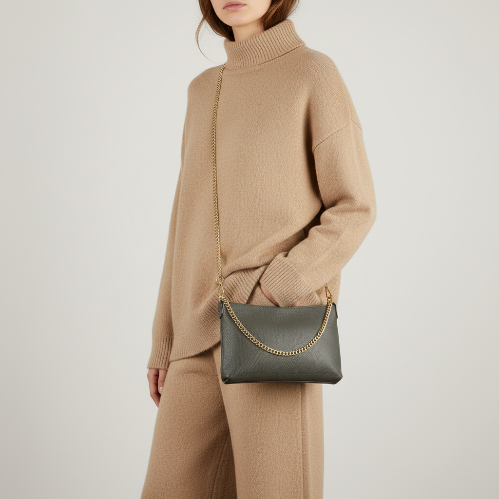Italian Genuine Calf Leather Crossbody Bag 101315 TAKEASY
