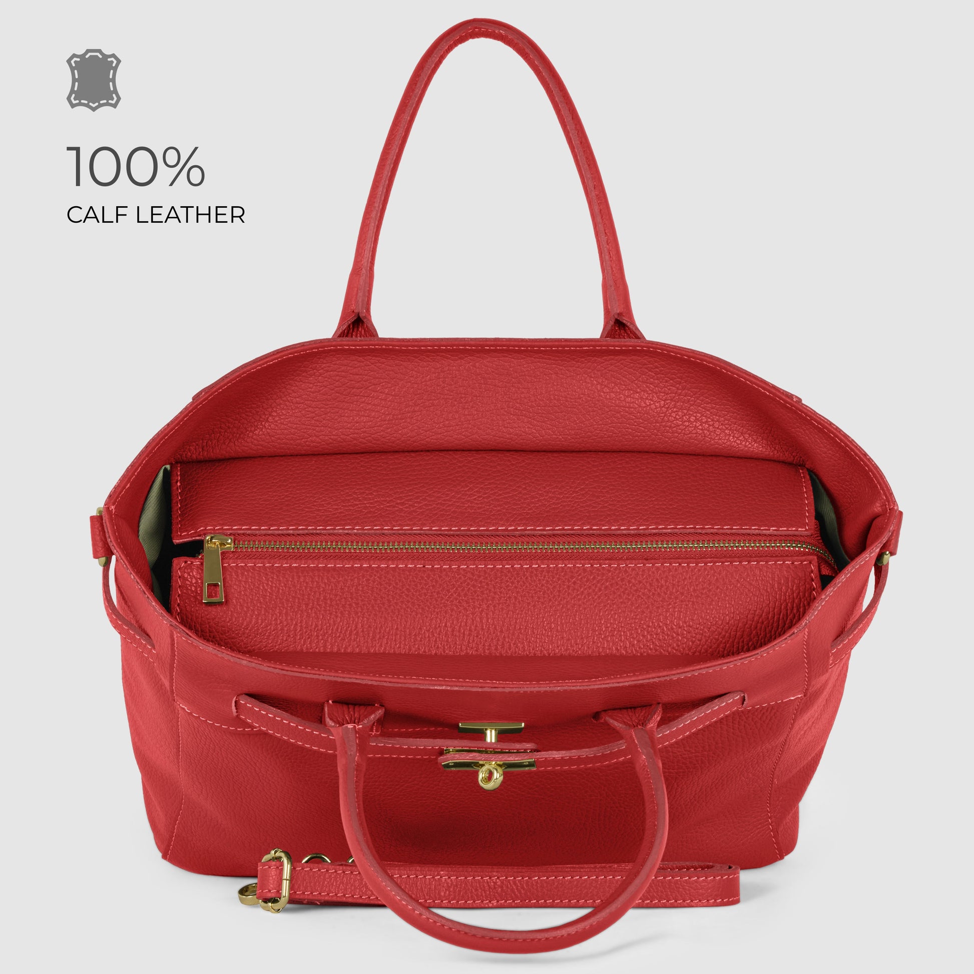 Italian Genuine Calf Leather Top-Handle Bag 233233 TAKEASY