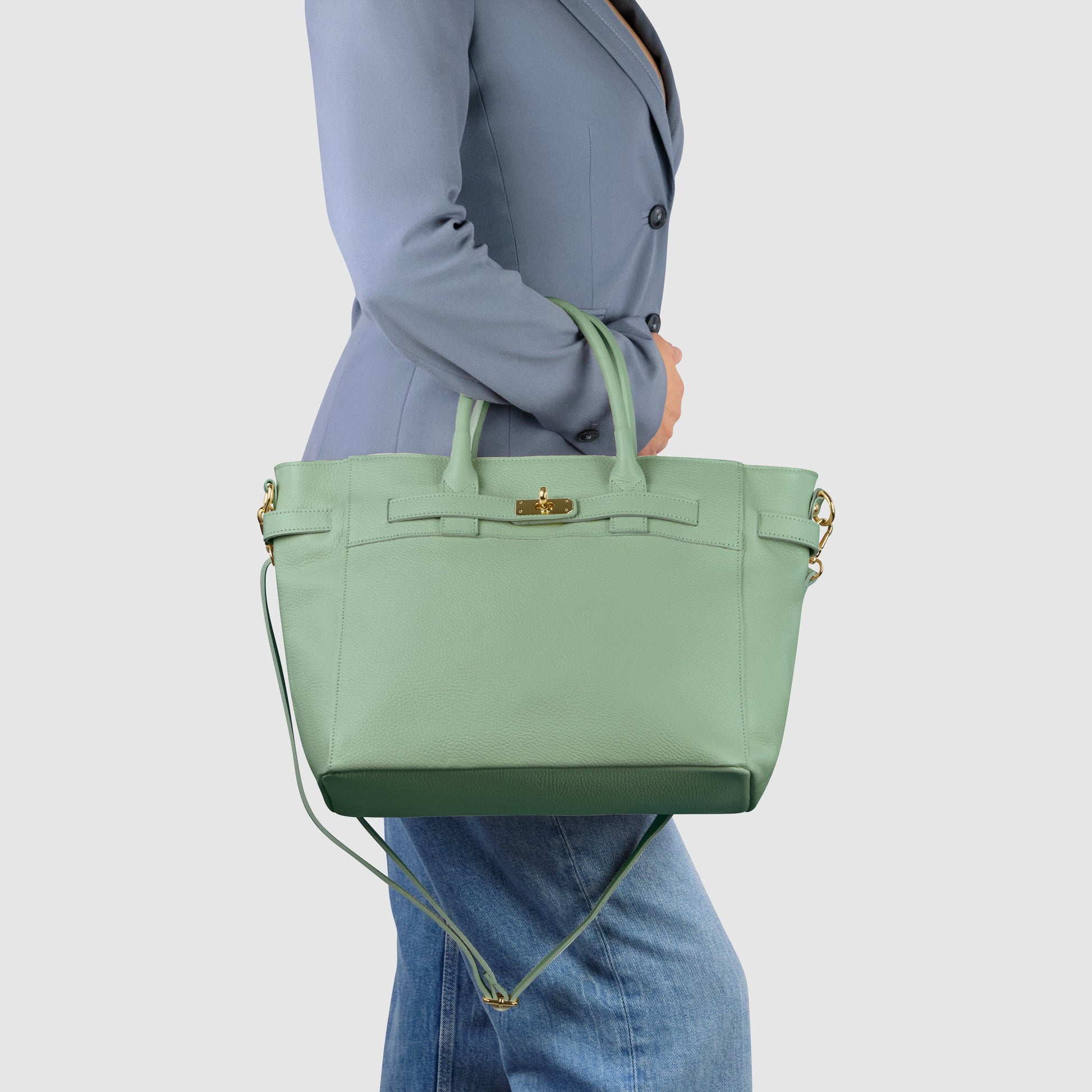 Italian Genuine Calf Leather Top-Handle Bag 233233 TAKEASY
