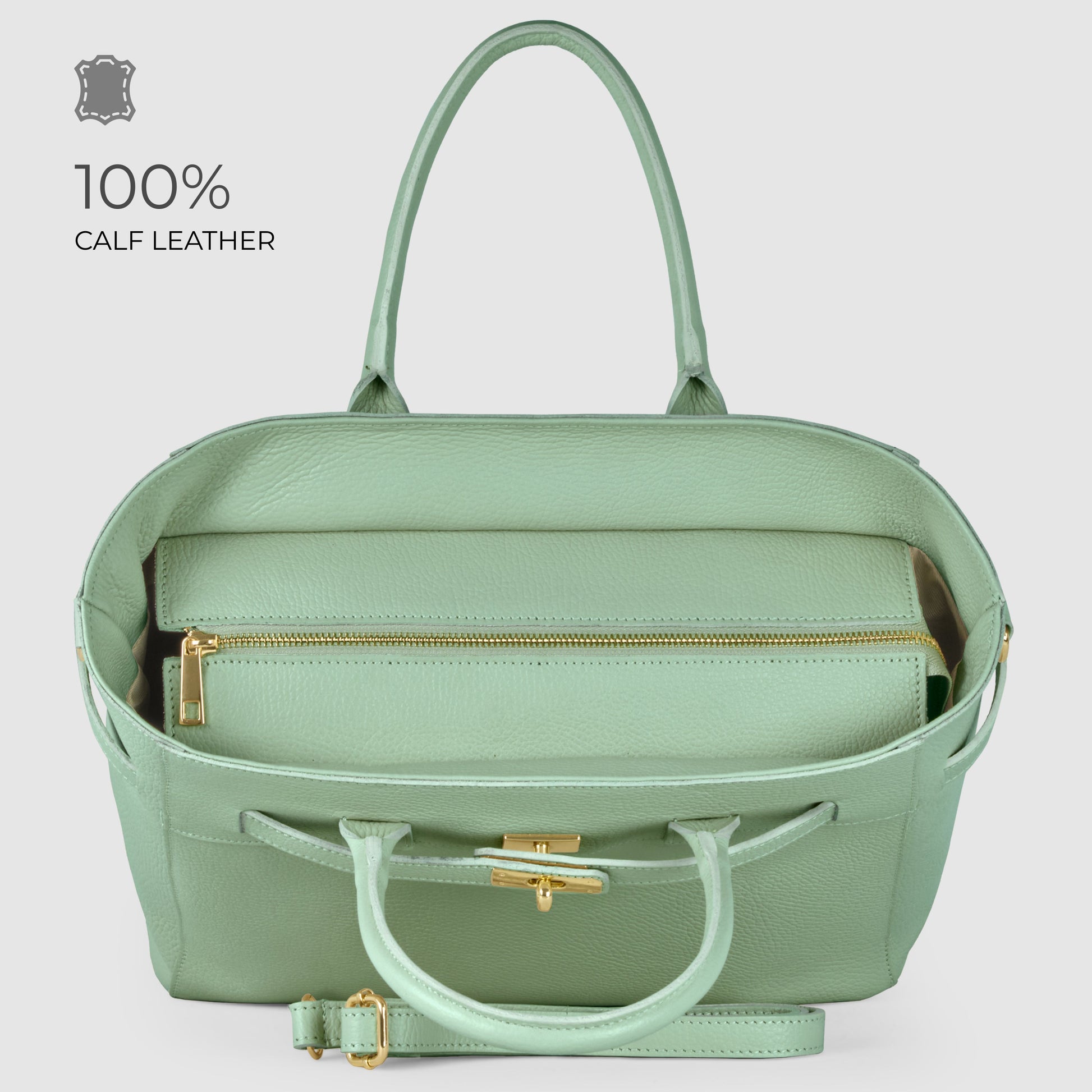 Italian Genuine Calf Leather Top-Handle Bag 233233 TAKEASY