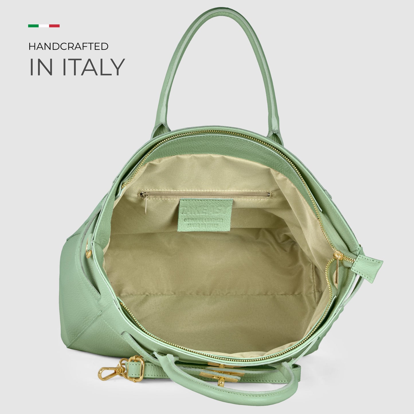 Italian Genuine Calf Leather Top-Handle Bag 233233 TAKEASY