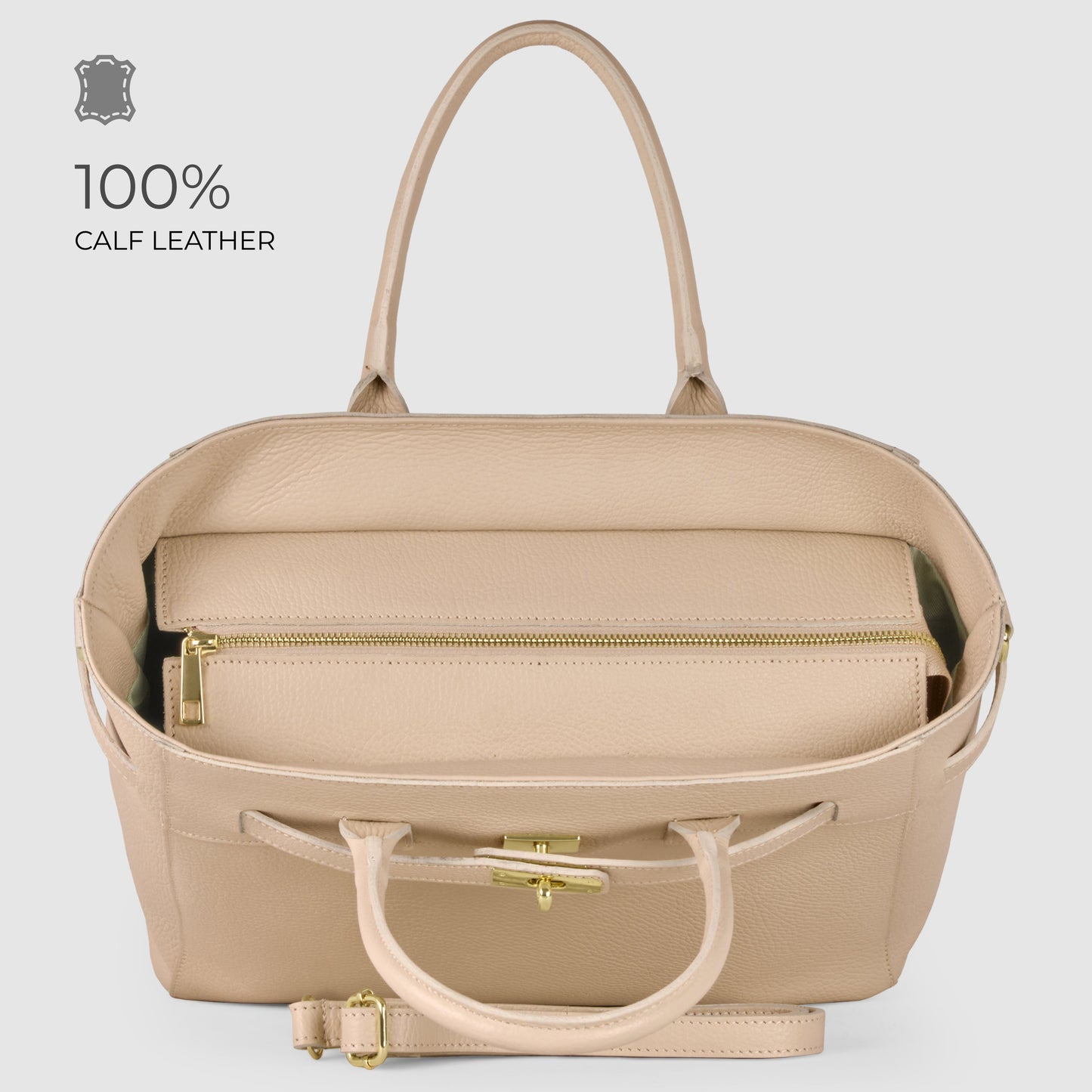 Italian Genuine Calf Leather Top-Handle Bag 233233 TAKEASY