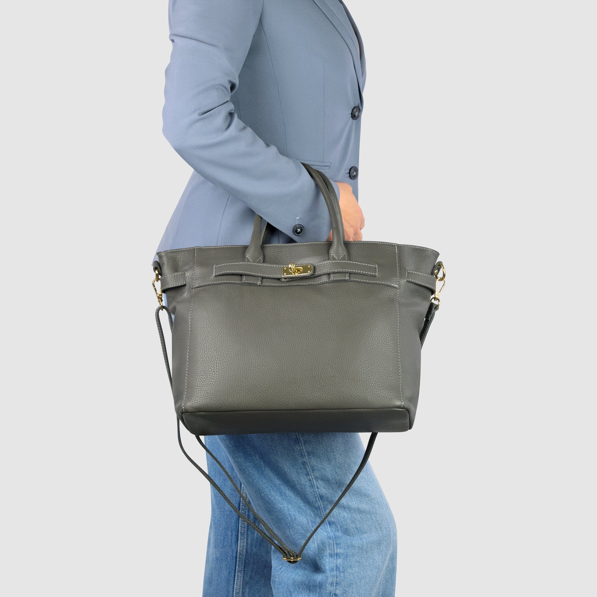 Italian Genuine Calf Leather Top-Handle Bag 233233 TAKEASY