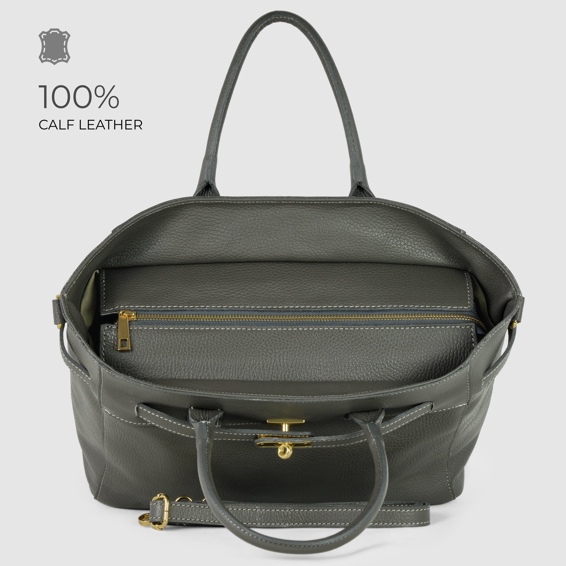 Italian Genuine Calf Leather Top-Handle Bag 233233 TAKEASY