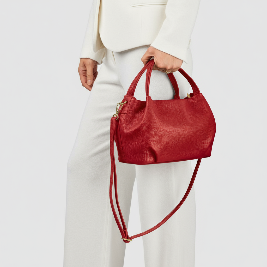 Italian Genuine Calf Leather Top-Handle Bag 322055 TAKEASY