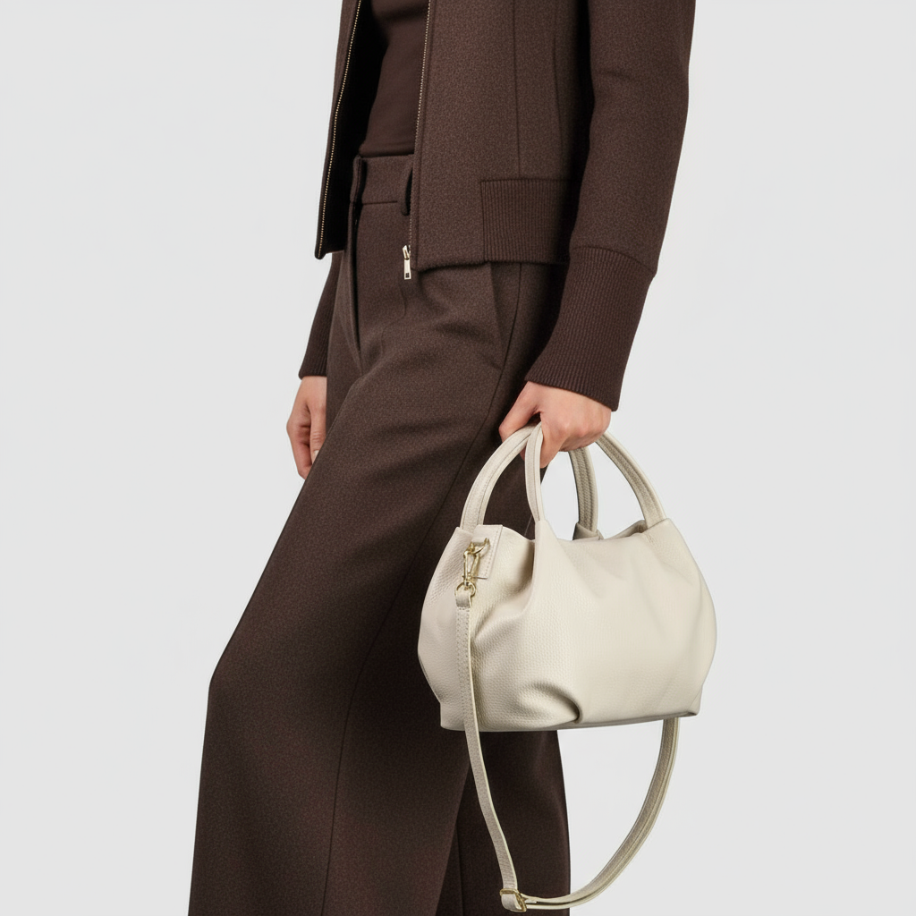 Italian Genuine Calf Leather Top-Handle Bag 322055 TAKEASY