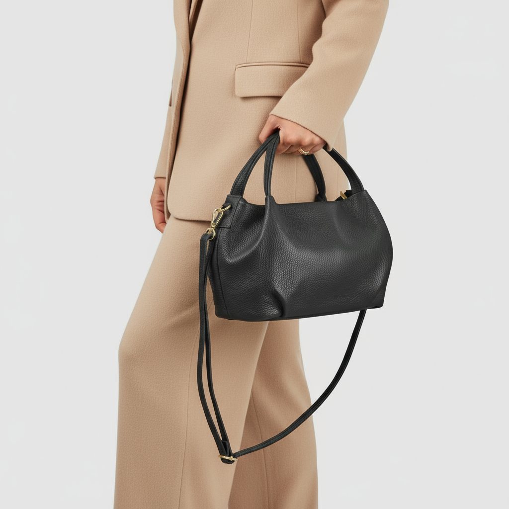 Italian Genuine Calf Leather Top-Handle Bag 322055 TAKEASY