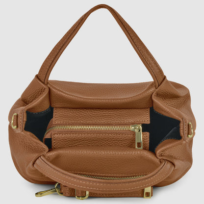 Italian Genuine Calf Leather Top-Handle Bag 322055 TAKEASY