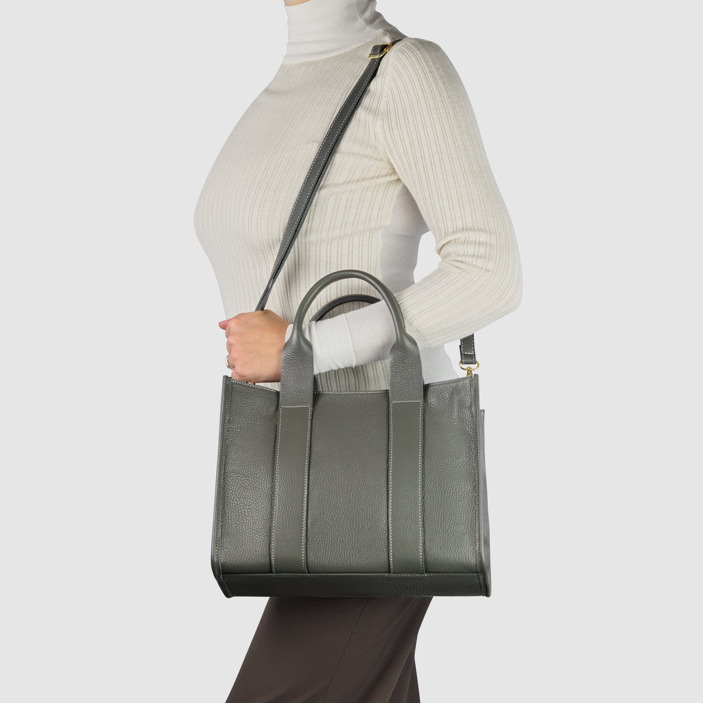 Italian Genuine Calf Leather Tote Bag 282611 TAKEASY