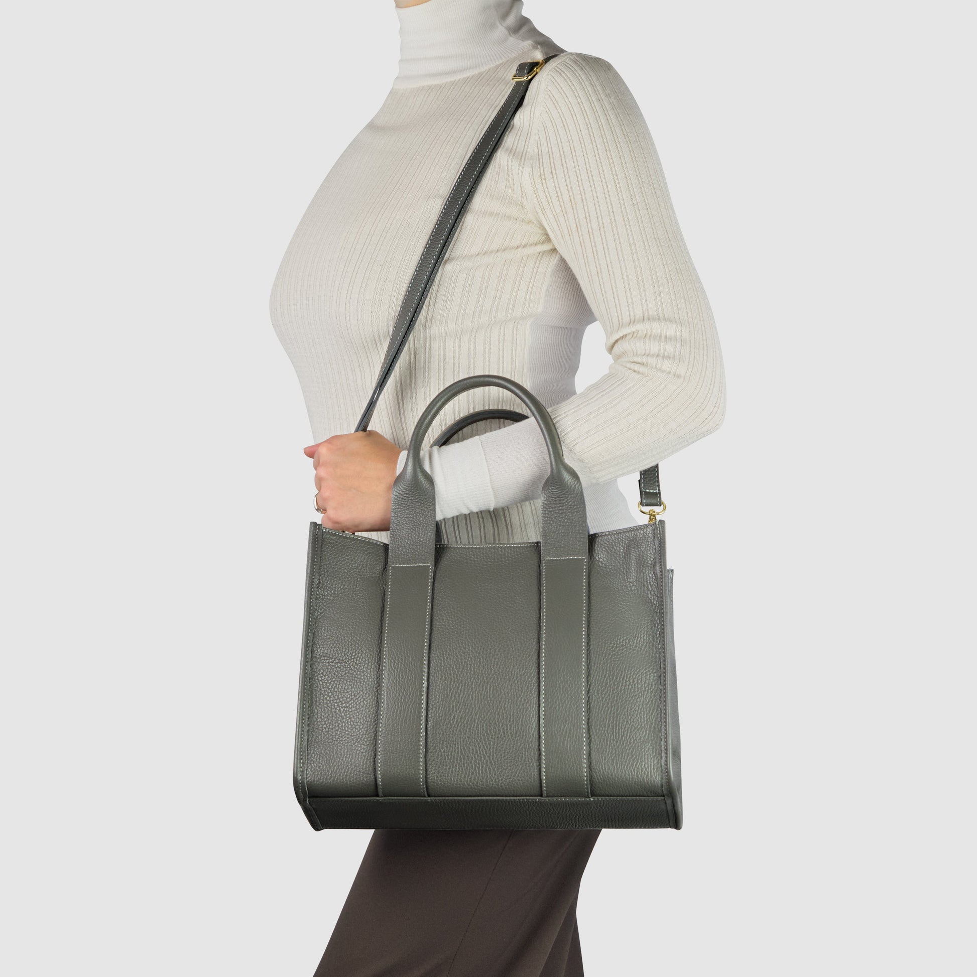 Italian Genuine Calf Leather Tote Bag 282611 TAKEASY