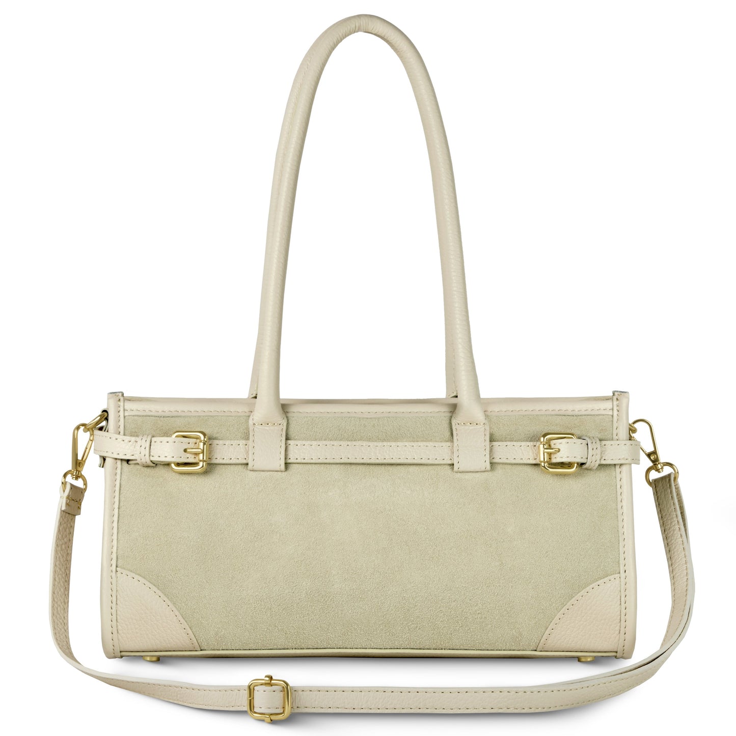 Italian Genuine Suede & Calf Leather Top-Handle Bag 282615 TAKEASY