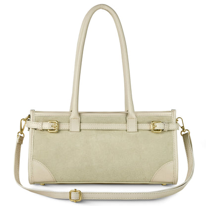 Italian Genuine Suede & Calf Leather Top-Handle Bag 282615 TAKEASY