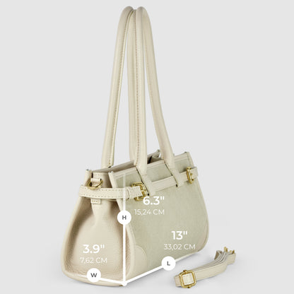 Italian Genuine Suede & Calf Leather Top-Handle Bag 282615 TAKEASY