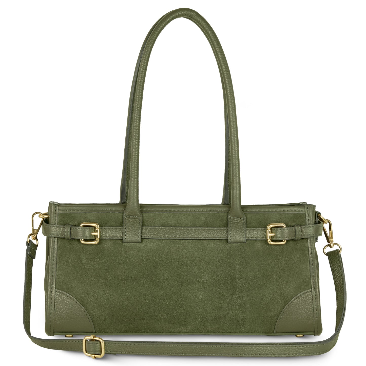 Italian Genuine Suede & Calf Leather Top-Handle Bag 282615 TAKEASY