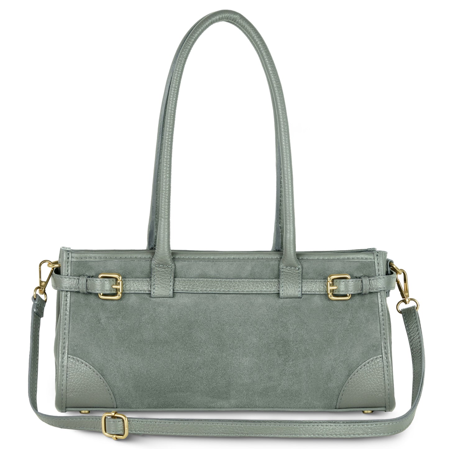 Italian Genuine Suede & Calf Leather Top-Handle Bag 282615 TAKEASY