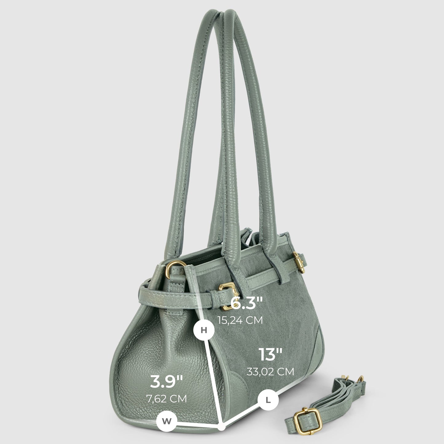 Italian Genuine Suede & Calf Leather Top-Handle Bag 282615 TAKEASY