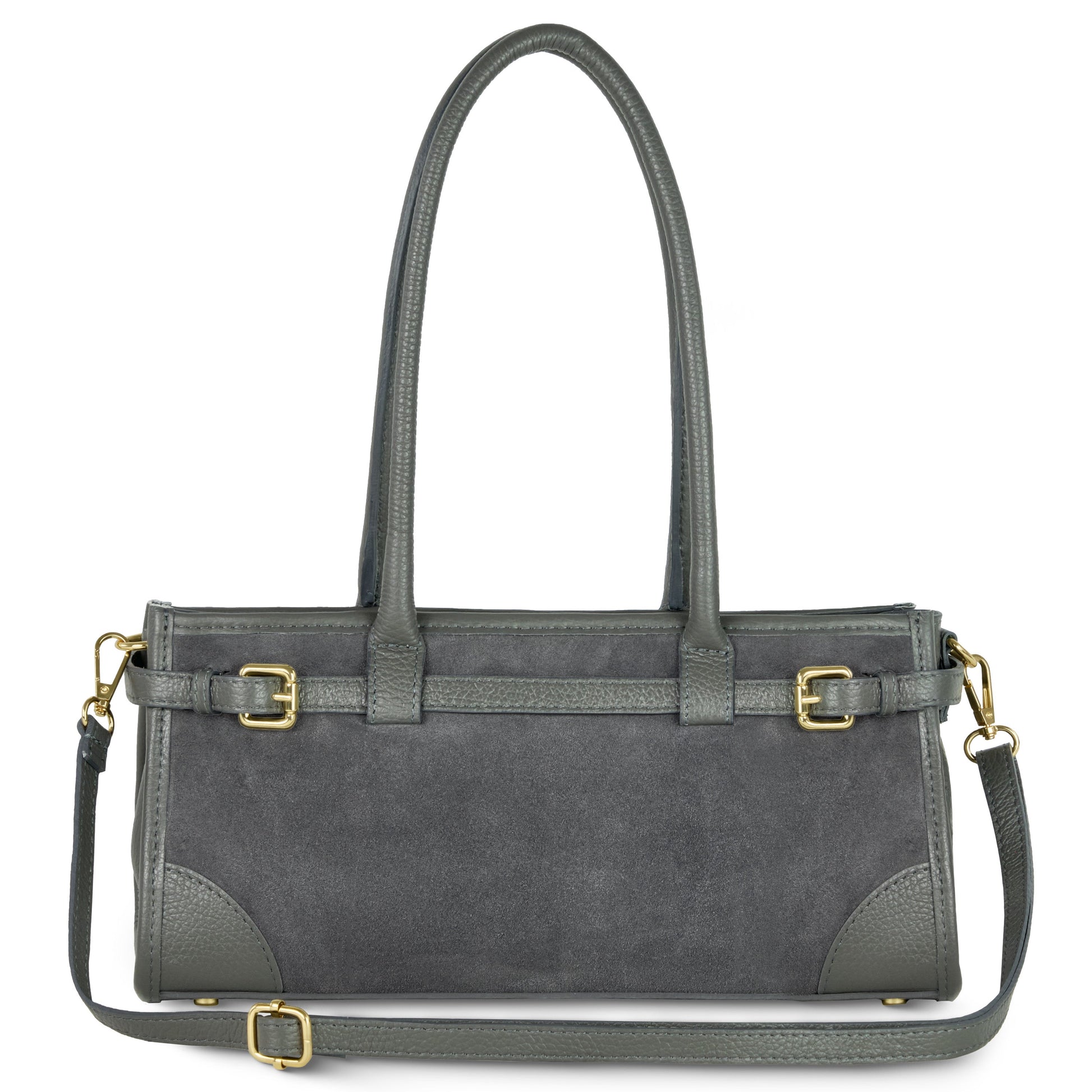 Italian Genuine Suede & Calf Leather Top-Handle Bag 282615 TAKEASY