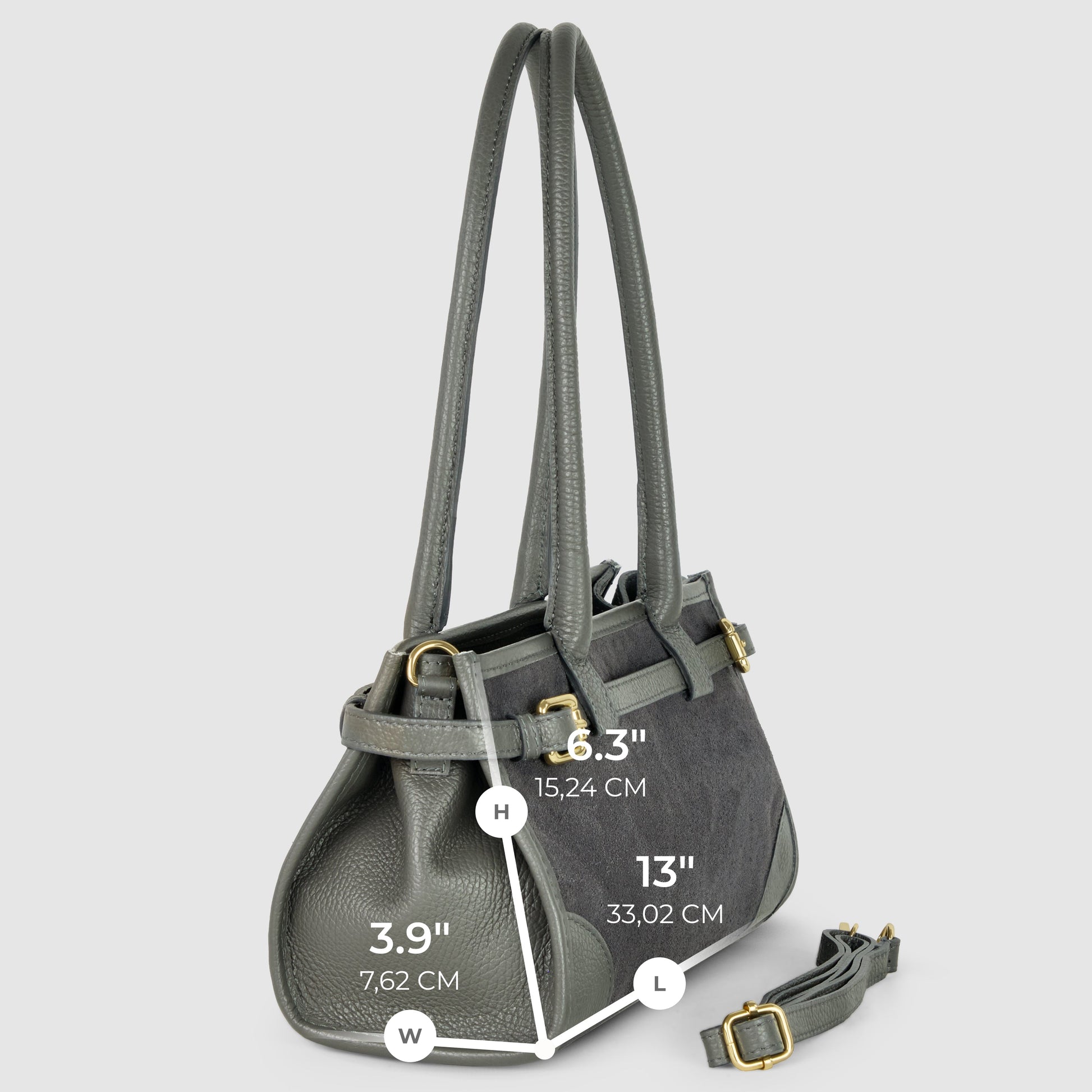 Italian Genuine Suede & Calf Leather Top-Handle Bag 282615 TAKEASY