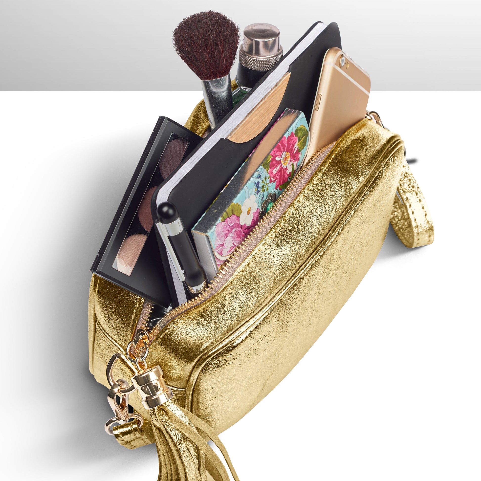 Italian Genuine Metallic Suede Crossbody Bag 231302 TAKEASY