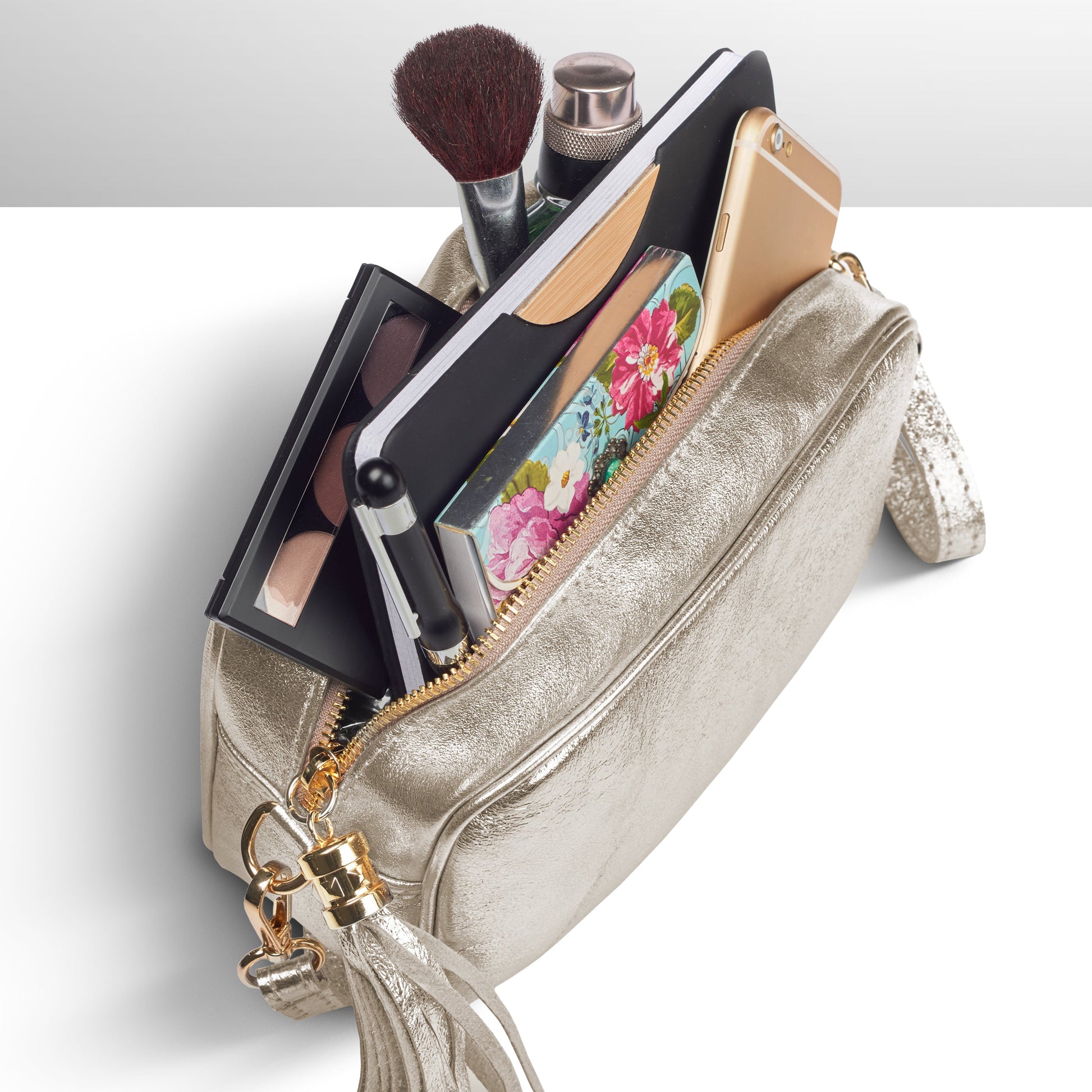 Italian Genuine Metallic Suede Crossbody Bag 231302 TAKEASY