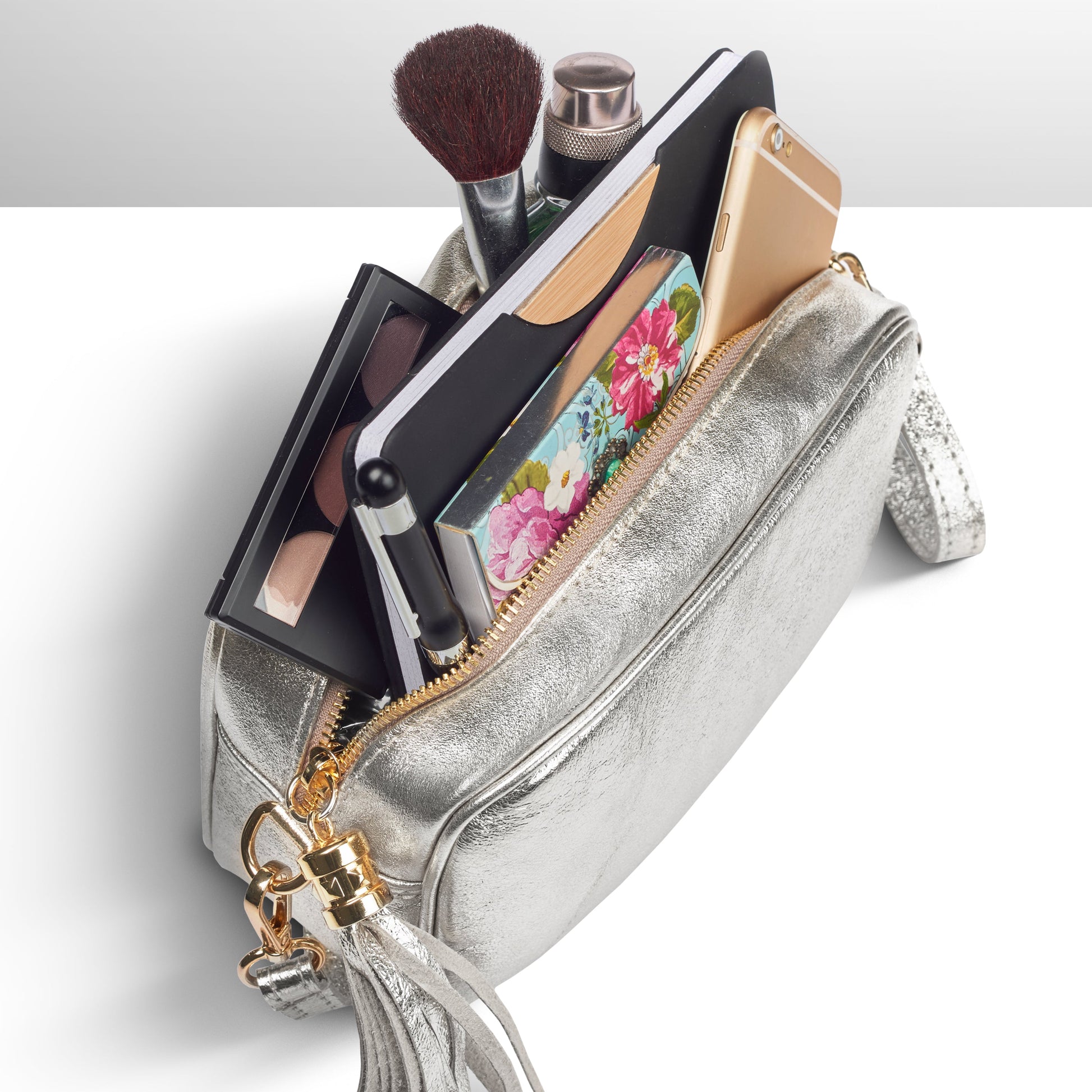 Italian Genuine Metallic Suede Crossbody Bag 231302 TAKEASY