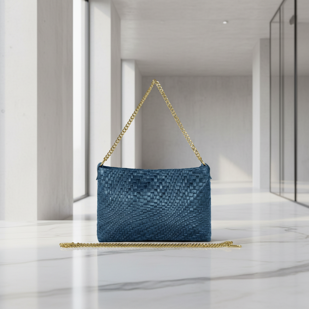 Italian Genuine Grid Suede Crossbody Bag 101315 TAKEASY