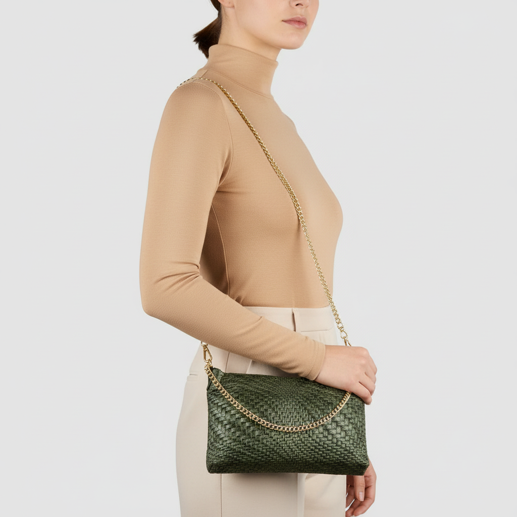 Italian Genuine Grid Suede Crossbody Bag 101315 TAKEASY