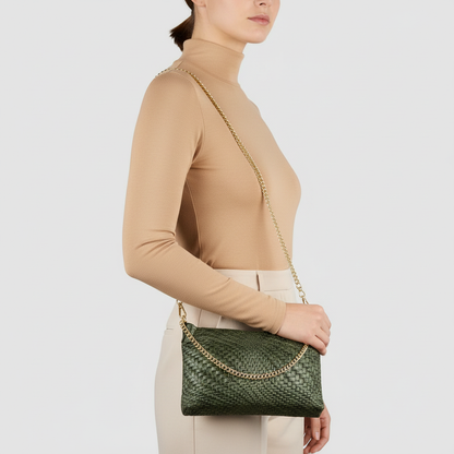 Italian Genuine Grid Suede Crossbody Bag 101315 TAKEASY