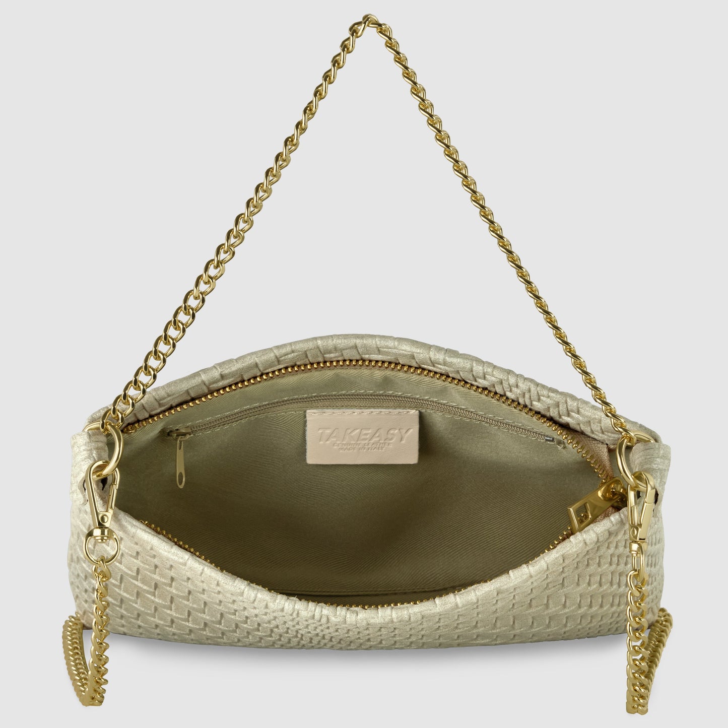 Italian Genuine Grid Suede Crossbody Bag 101315 TAKEASY