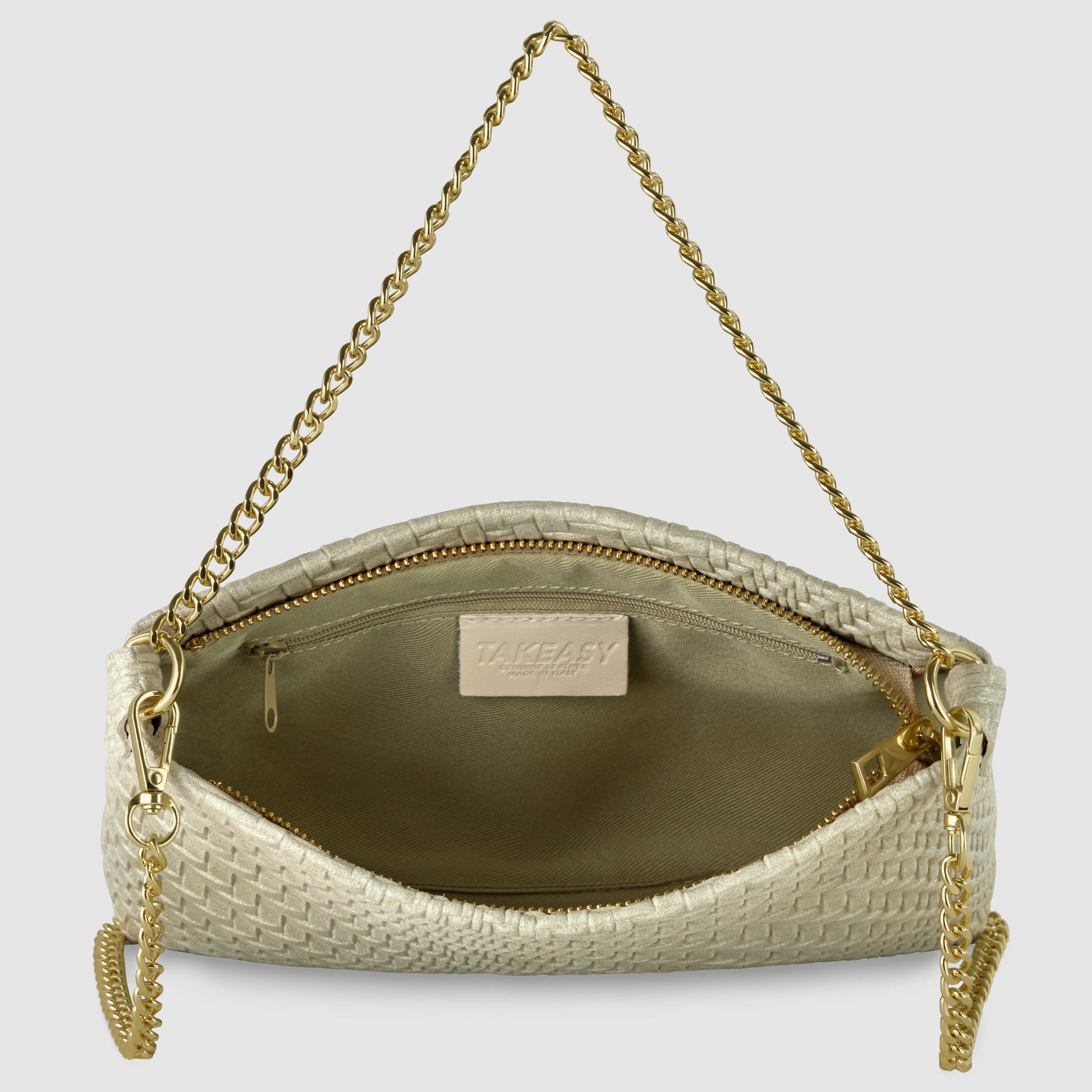 Italian Genuine Grid Suede Crossbody Bag 101315 TAKEASY