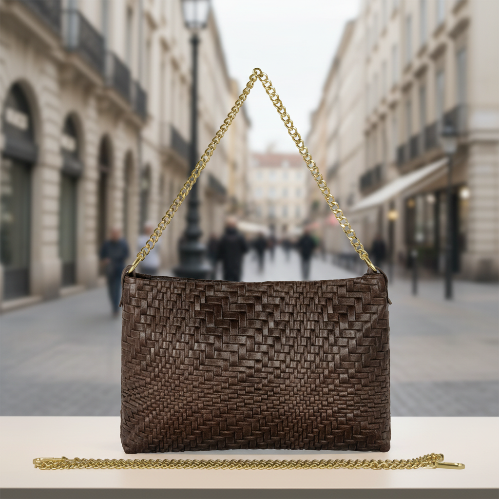 Italian Genuine Grid Suede Crossbody Bag 101315 TAKEASY