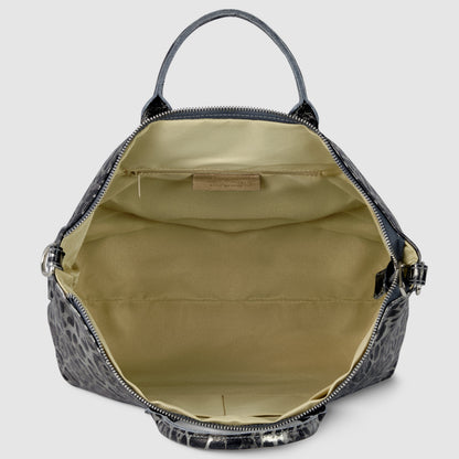 Italian Genuine Leopard-Print Metallic Suede Top-Handle Bag 112334 TAKEASY