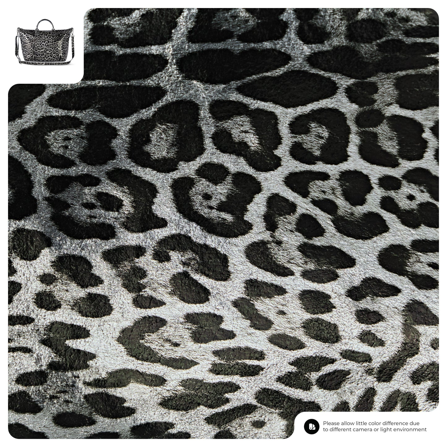 Italian Genuine Leopard-Print Metallic Suede Top-Handle Bag 112334 TAKEASY