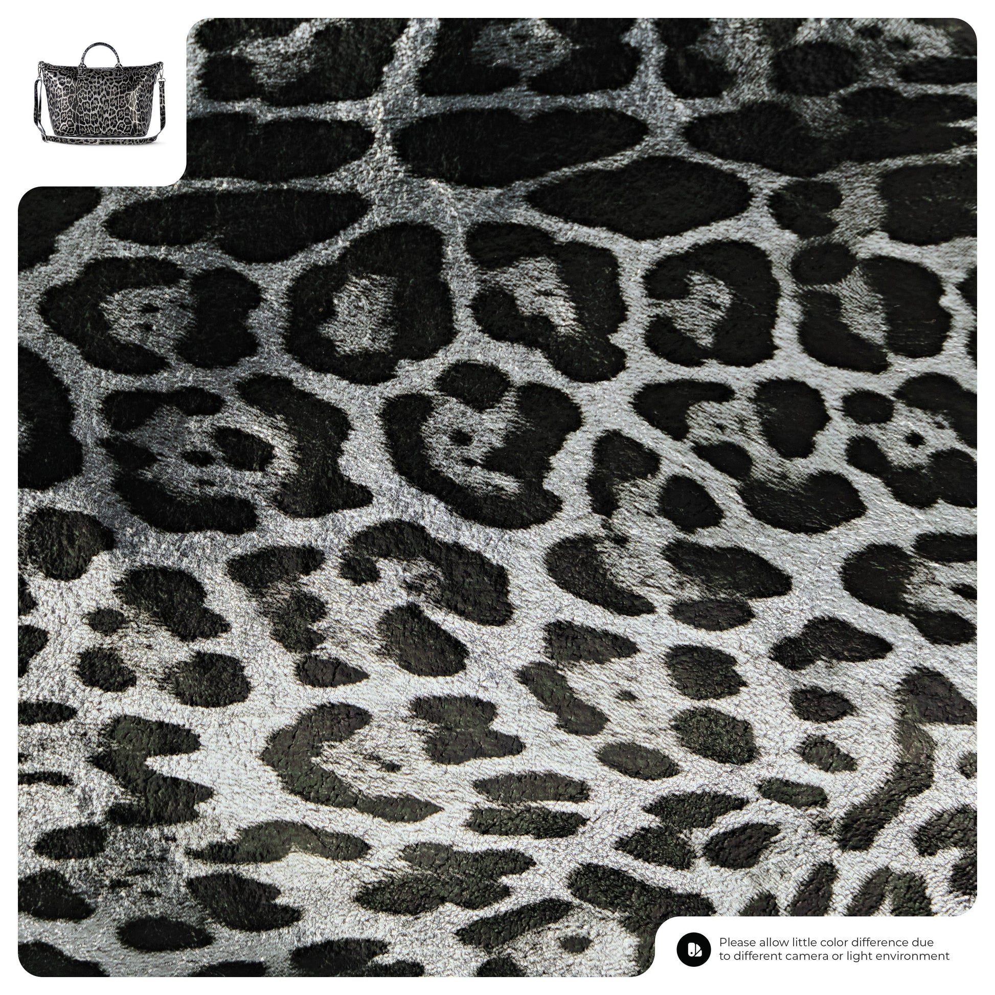 Italian Genuine Leopard-Print Metallic Suede Top-Handle Bag 112334 TAKEASY