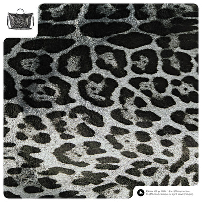 Italian Genuine Leopard-Print Metallic Suede Top-Handle Bag 112334 TAKEASY