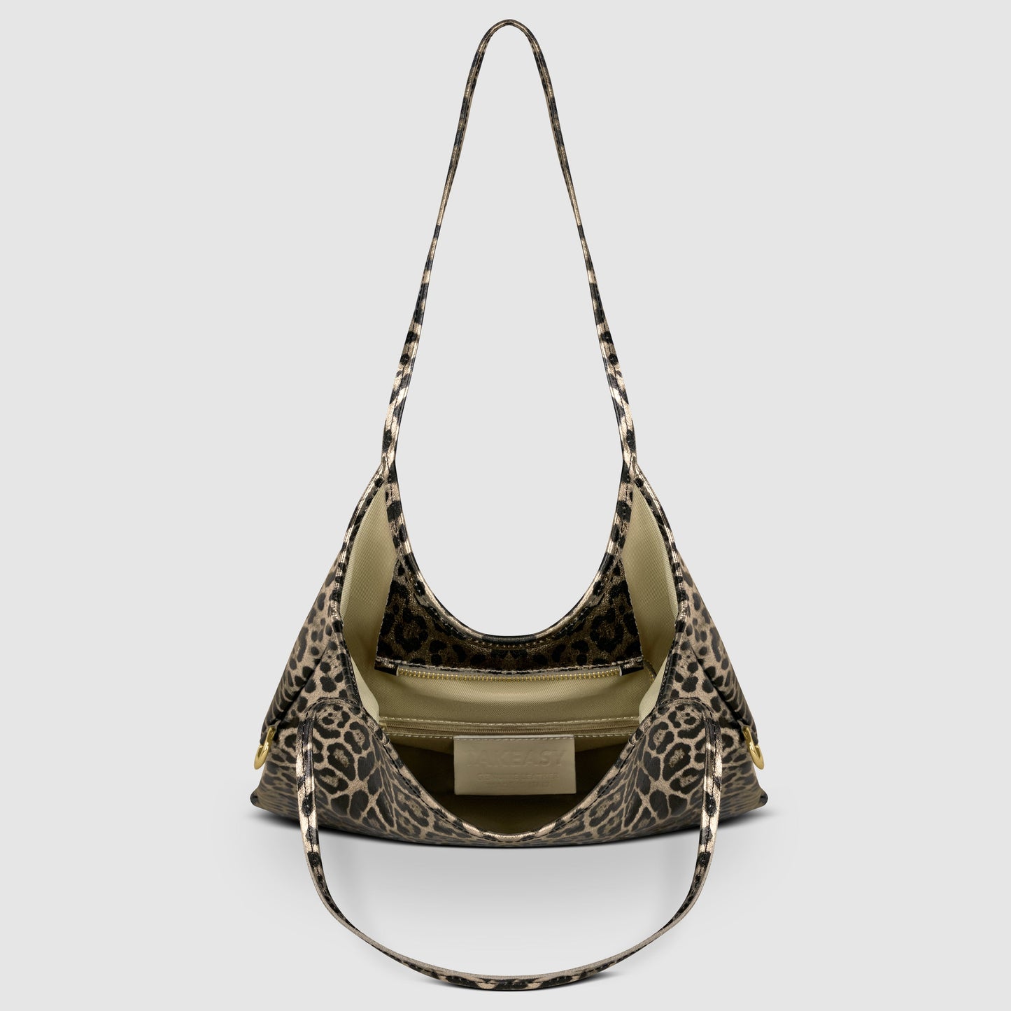 Italian Genuine Leopard-Print Metallic Suede Tote Bag 191722 TAKEASY