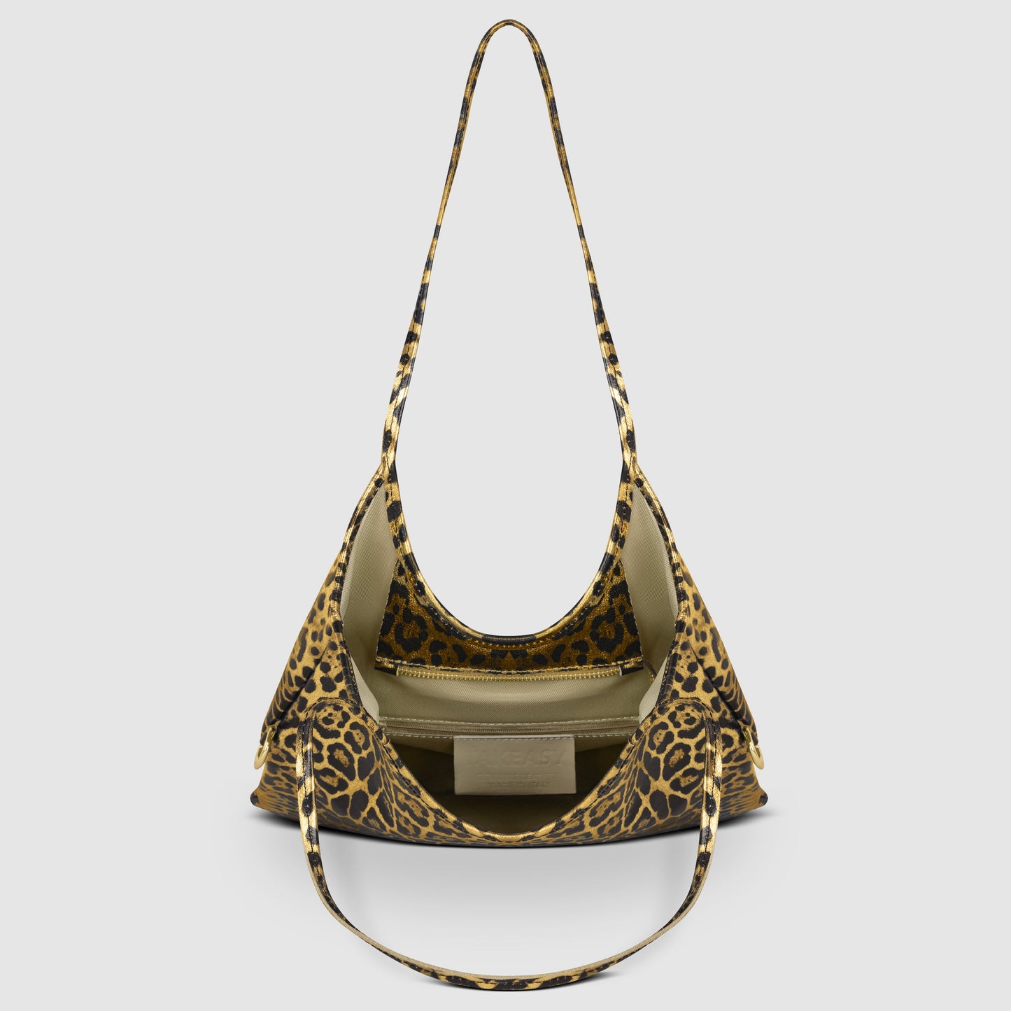 Italian Genuine Leopard-Print Metallic Suede Tote Bag 191722 TAKEASY