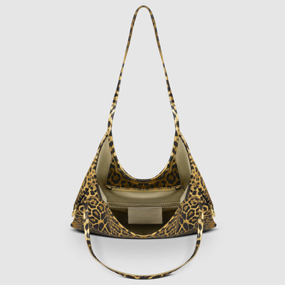 Italian Genuine Leopard-Print Metallic Suede Tote Bag 191722 TAKEASY