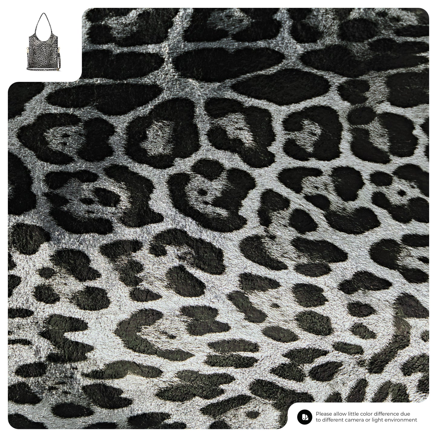 Italian Genuine Leopard-Print Metallic Suede Tote Bag 191722 TAKEASY