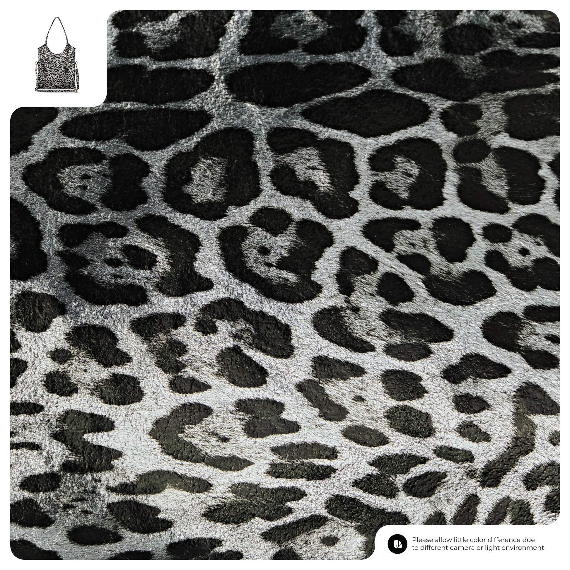 Italian Genuine Leopard-Print Metallic Suede Tote Bag 191722 TAKEASY