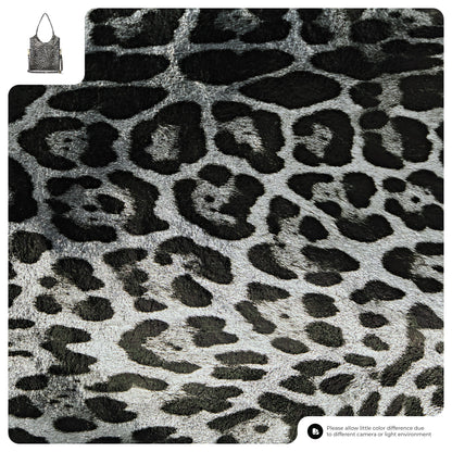 Italian Genuine Leopard-Print Metallic Suede Tote Bag 191722 TAKEASY