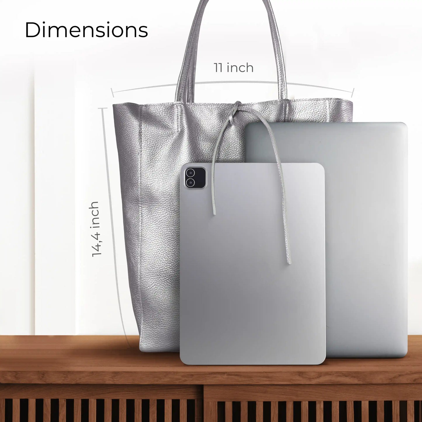 Italian Genuine Metallic Calf Leather Tote Bag 201718 TAKEASY