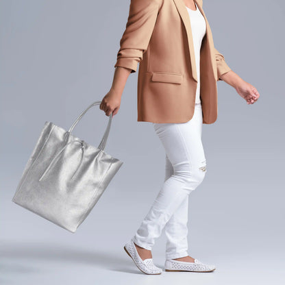 Italian Genuine Metallic Calf Leather Tote Bag 201718 TAKEASY