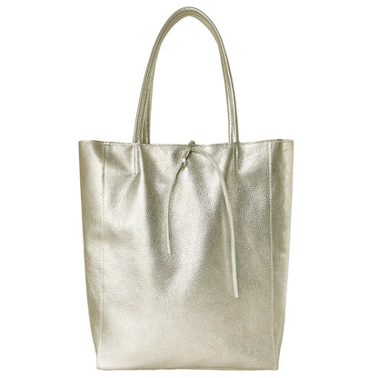 Italian Genuine Metallic Calf Leather Tote Bag 201718 TAKEASY