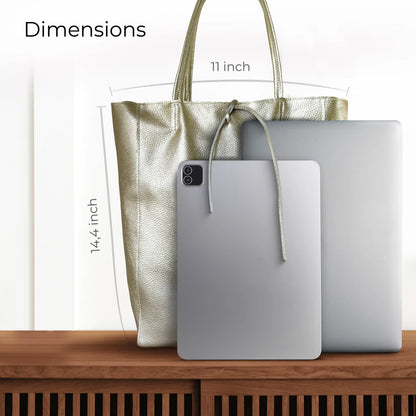 Italian Genuine Metallic Calf Leather Tote Bag 201718 TAKEASY